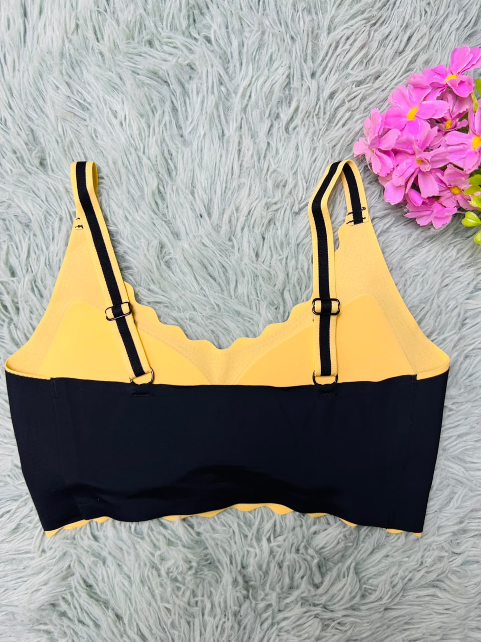 Seamless Scalloped Trim Wireless Bralette – Contrast Edge Everyday Bra