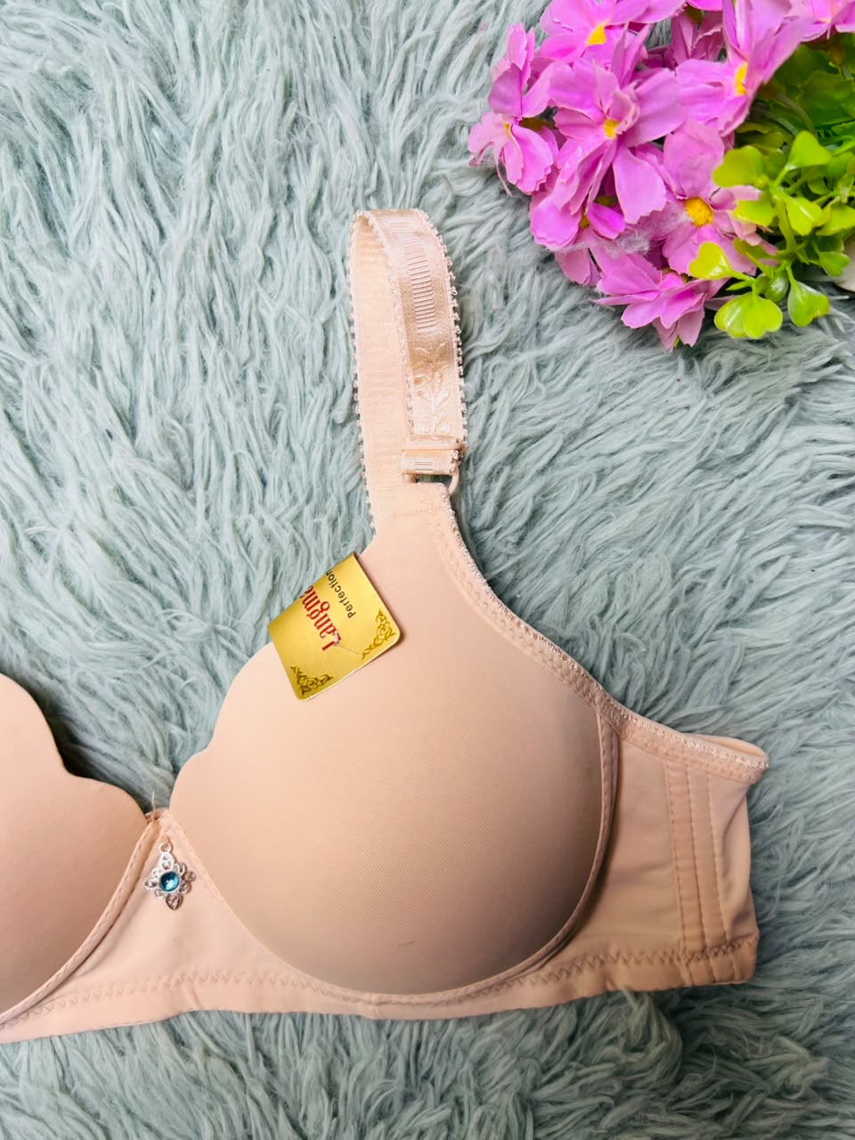 Seamless Sweetheart T-Shirt Bra – Crystal Charm Padded Bra