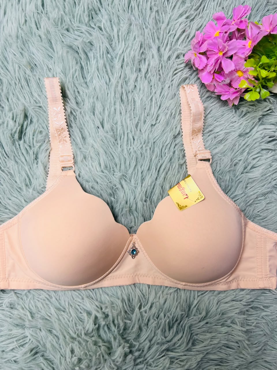 Seamless Sweetheart T-Shirt Bra – Crystal Charm Padded Bra