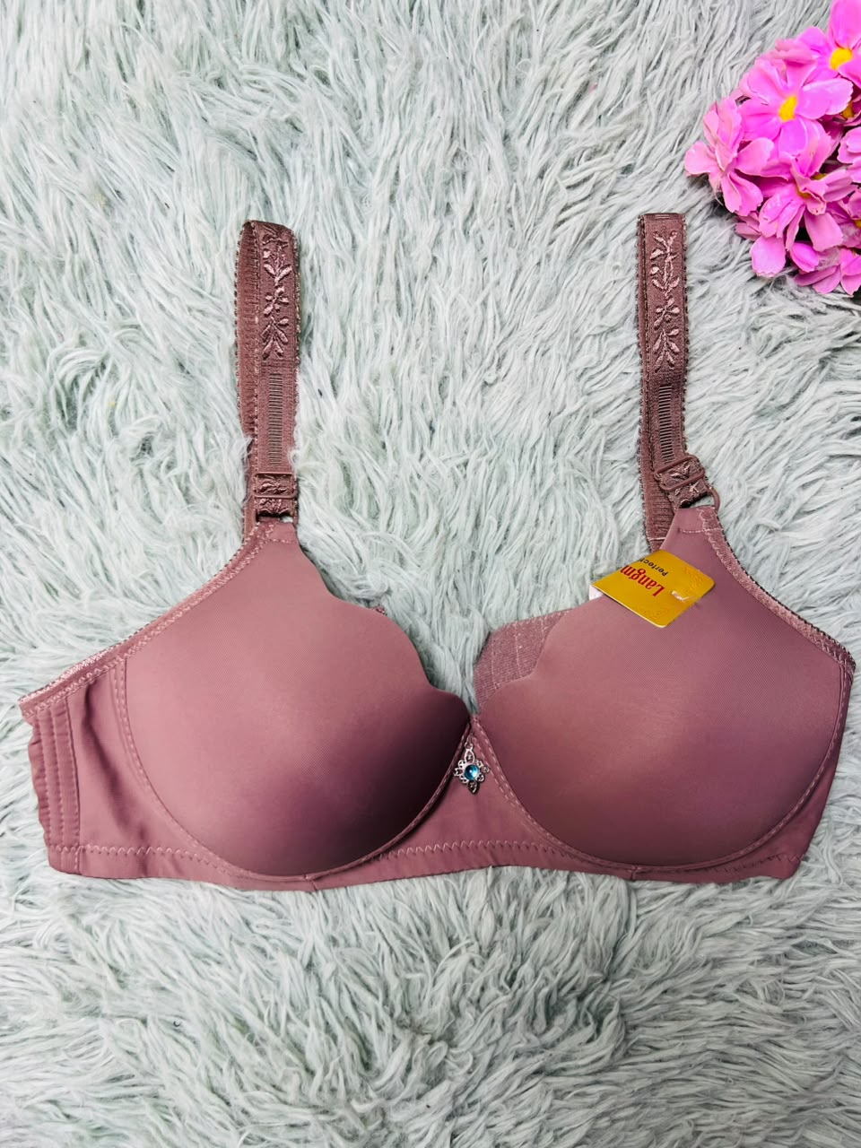 Seamless Sweetheart T-Shirt Bra – Crystal Charm Padded Bra